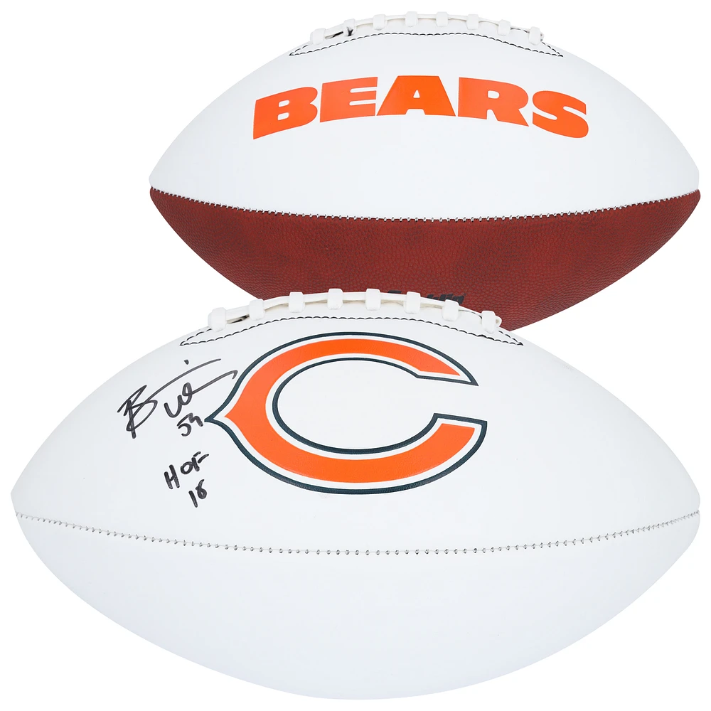 Brian Urlacher Chicago Bears Autographed Franklin White Panel Football with "HOF 18" Inscription