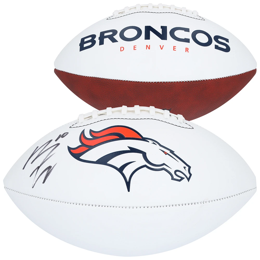 Bo Nix Denver Broncos Autographed Franklin White Panel Football