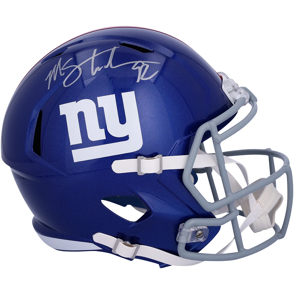 Michael Strahan New York Giants Autographed Riddell Speed Replica Helmet