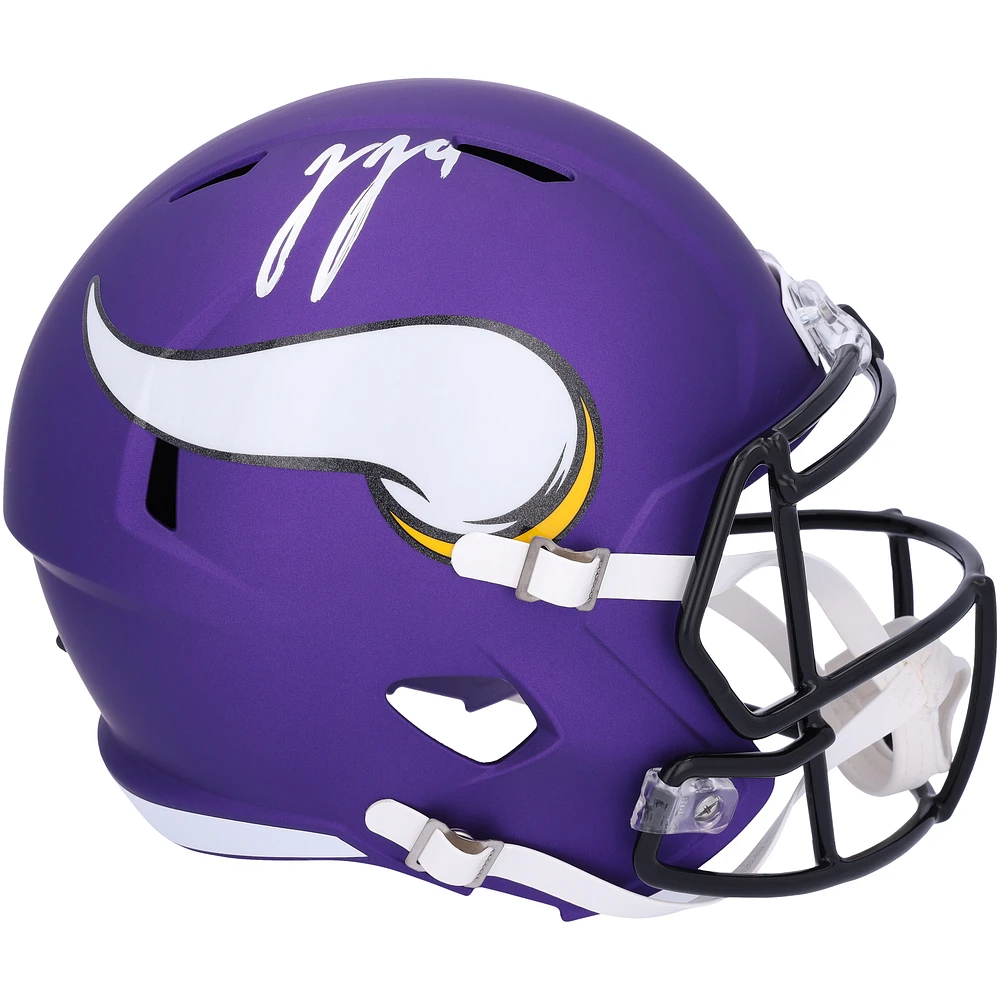 J.J. McCarthy Minnesota Vikings Autographed Riddell Speed Replica Helmet