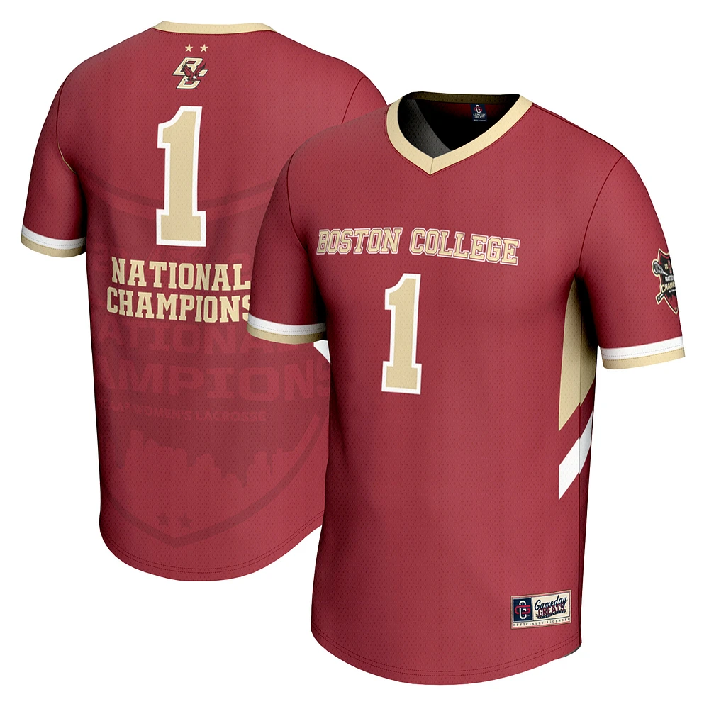 Youth GameDay Greats Maroon Boston College Eagles 2024 NCAA Women's Lacrosse National Champions Lightweight Fashion Jersey