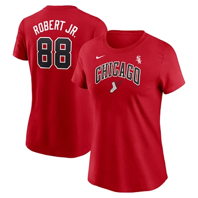 Women's Nike Luis Robert Jr. Red Chicago White Sox 2025 City Connect Fuse Name & Number T-Shirt