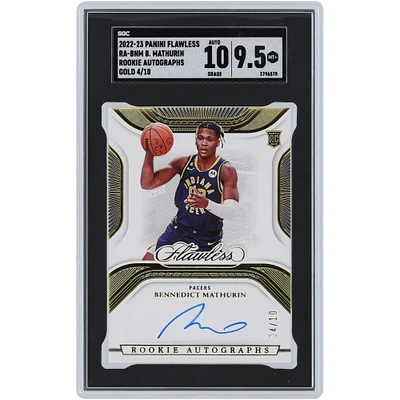 Bennedict Mathurin Indiana Pacers Autographed 2022-23 Panini Flawless Gold #RA-BNM #4/10 SGC Authenticated 9.5/10 Rookie Card