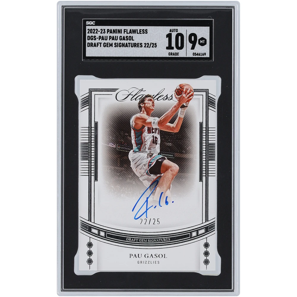 Pau Gasol Memphis Grizzlies Autographed 2022-23 Panini Flawless Draft Gem #DGS-PAU #22/25 SGC Authenticated 9/10 Card