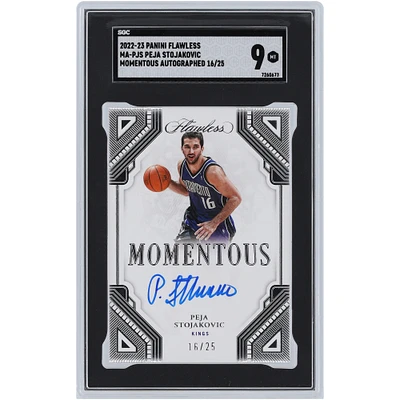 Peja Stojakovic Sacramento Kings Autographed 2022-23 Panini Flawless Momentous #MA-PJS #16/25 SGC Authenticated 9 Card