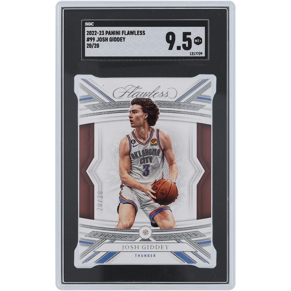 Josh Giddey Oklahoma City Thunder 2022-23 Panini Flawless Diamond #99 #20/20 SGC Authenticated 9.5 Card