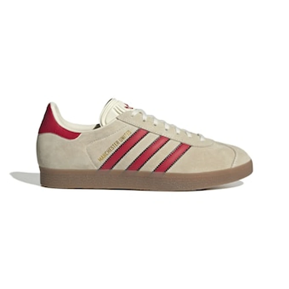 Men's adidas Originals Cream Manchester United Terrace Icons Collection Gazelle Shoes