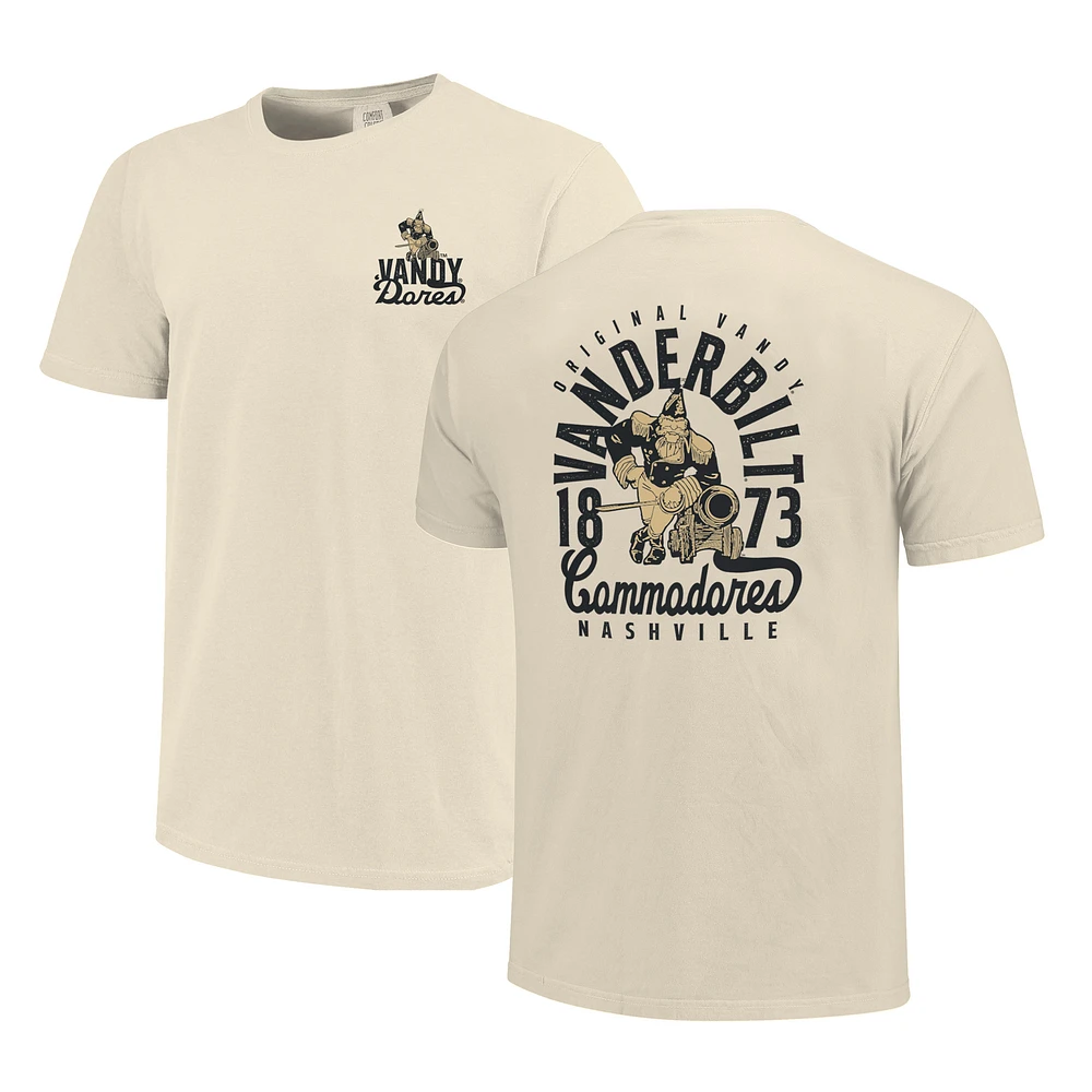 Men's Cream Vanderbilt Commodores Comfort Colors Mascot Overlay T-Shirt