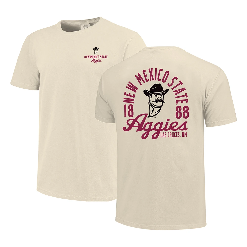 Men's Cream New Mexico State Aggies Comfort Colors Mascot Overlay T-Shirt