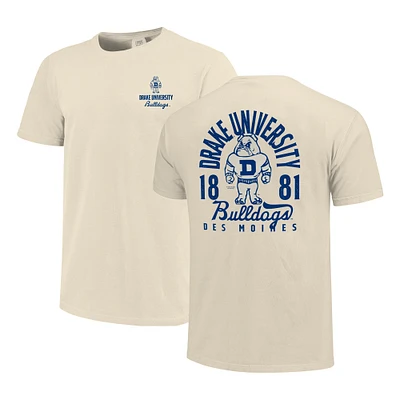 Men's Cream Drake Bulldogs Comfort Colors Mascot Overlay T-Shirt