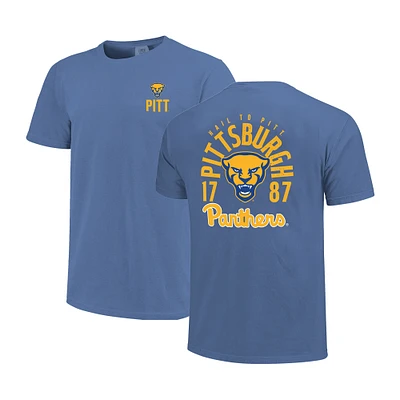 Men's Royal Pitt Panthers Comfort Colors Mascot Overlay T-Shirt