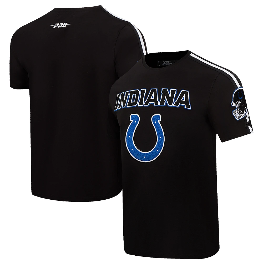 Unisex Pro Standard Black Indianapolis Colts Indiana Nights Shoulder Stripe T-Shirt