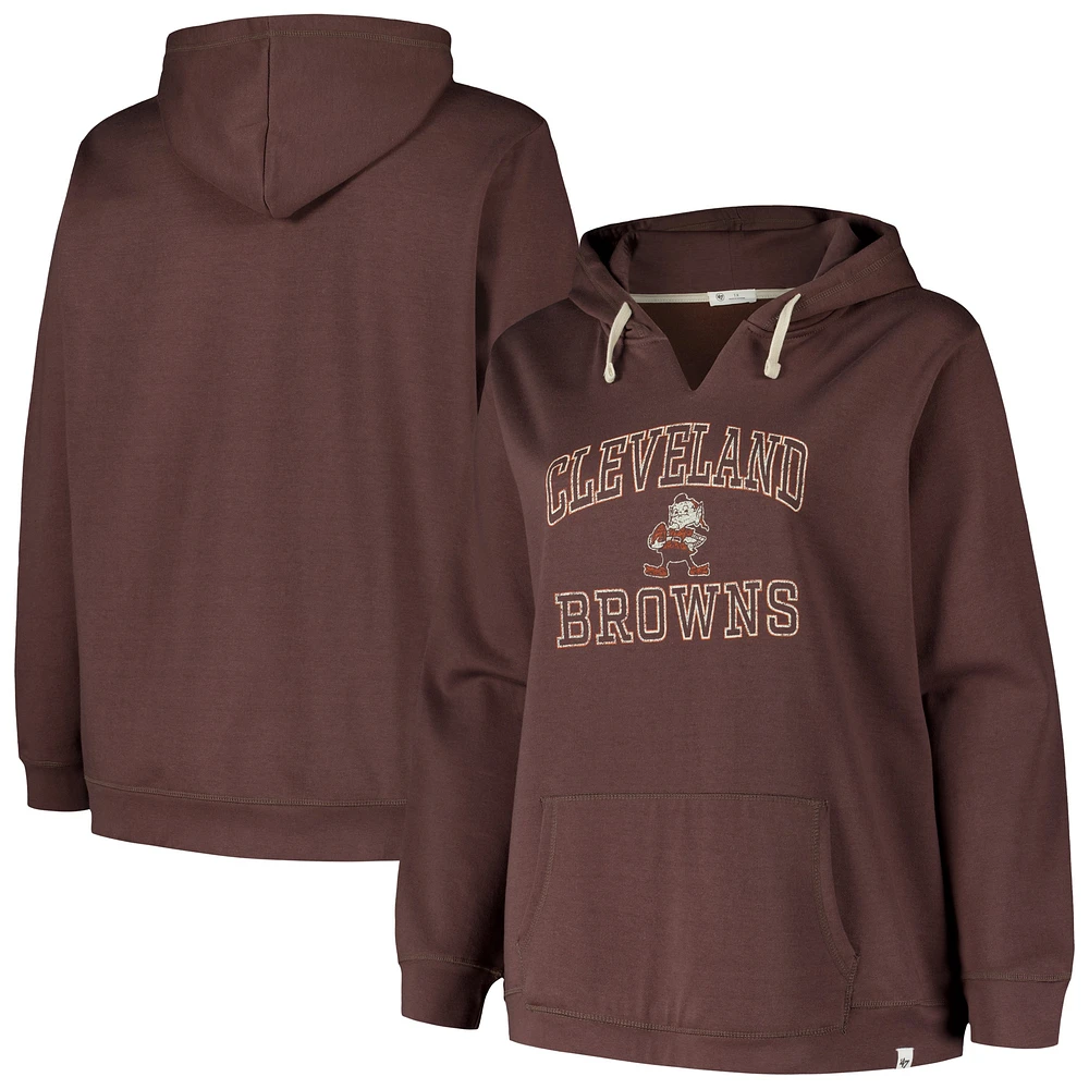 Women's '47 Brown Cleveland Browns Plus Clarity Kennedy Pullover Hoodie