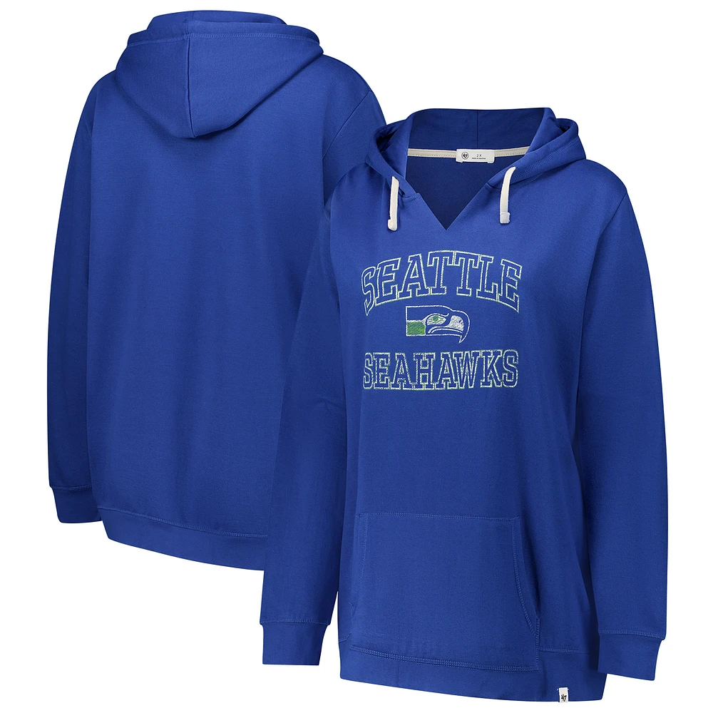 Women's '47 Royal Seattle Seahawks Plus Clarity Kennedy Pullover Hoodie