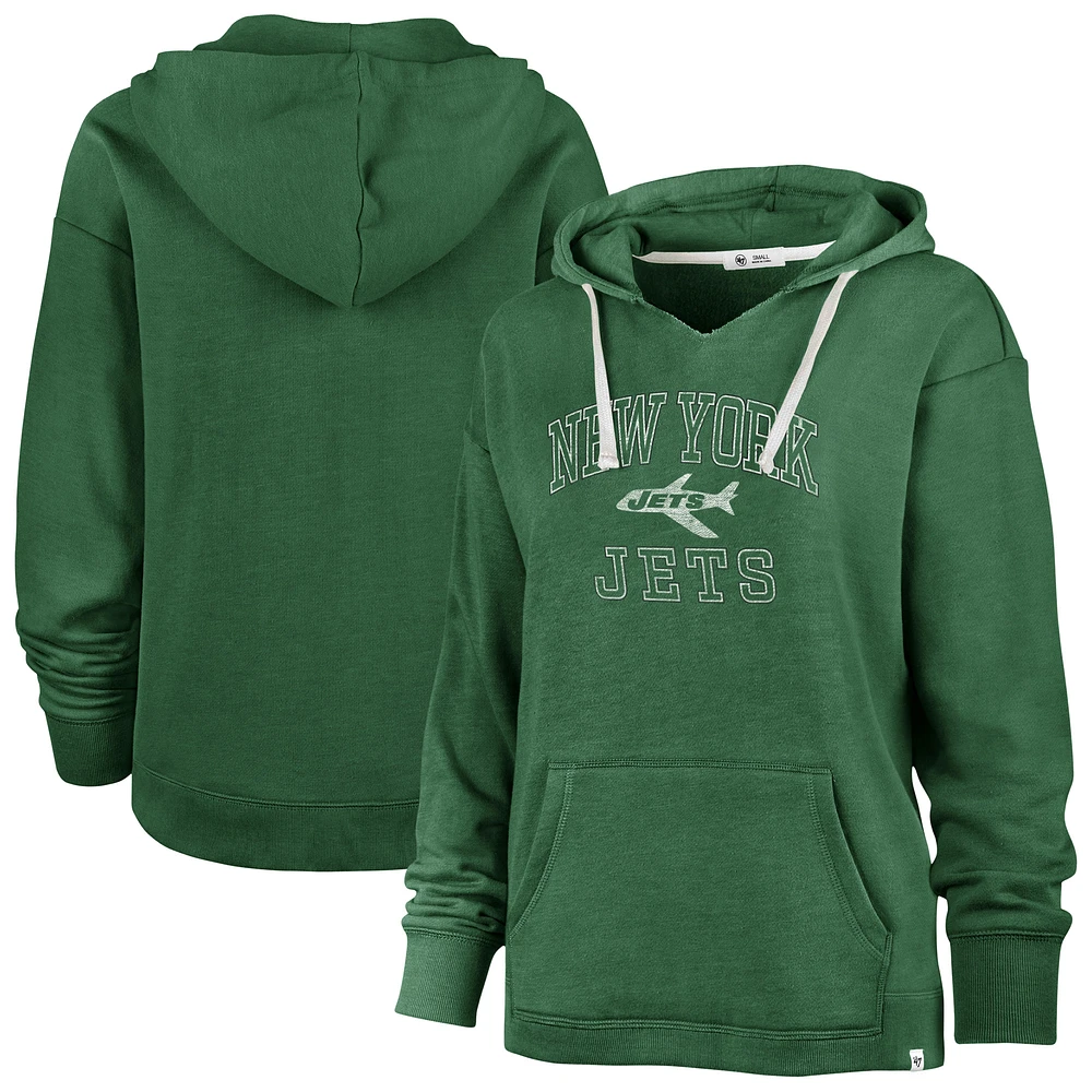 Women's '47 Kelly Green New York Jets Plus Clarity Kennedy Pullover Hoodie