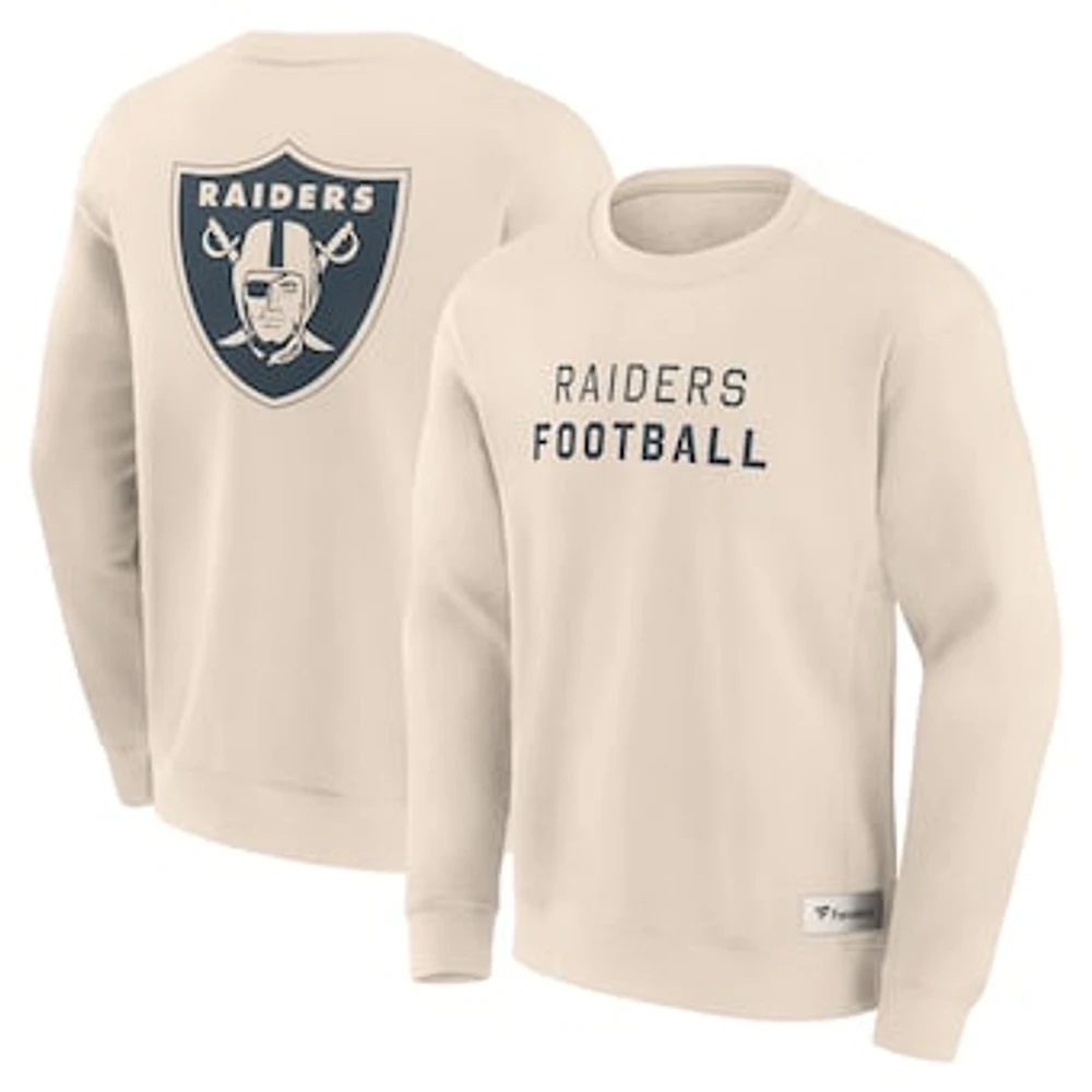 Men's Fanatics Cream Las Vegas Raiders Elements Future Ground Lettering Pullover Sweatshirt