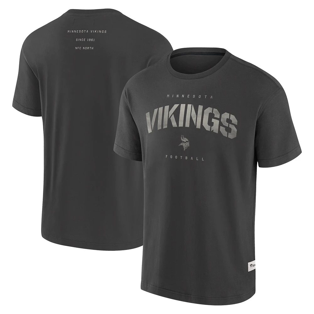 Men's Fanatics Charcoal Minnesota Vikings Elements Weathered Tonal Future Ground T-Shirt