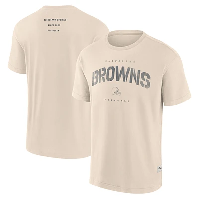 Men's Fanatics Cream Cleveland Browns Elements Weathered Tonal Future Ground T-Shirt