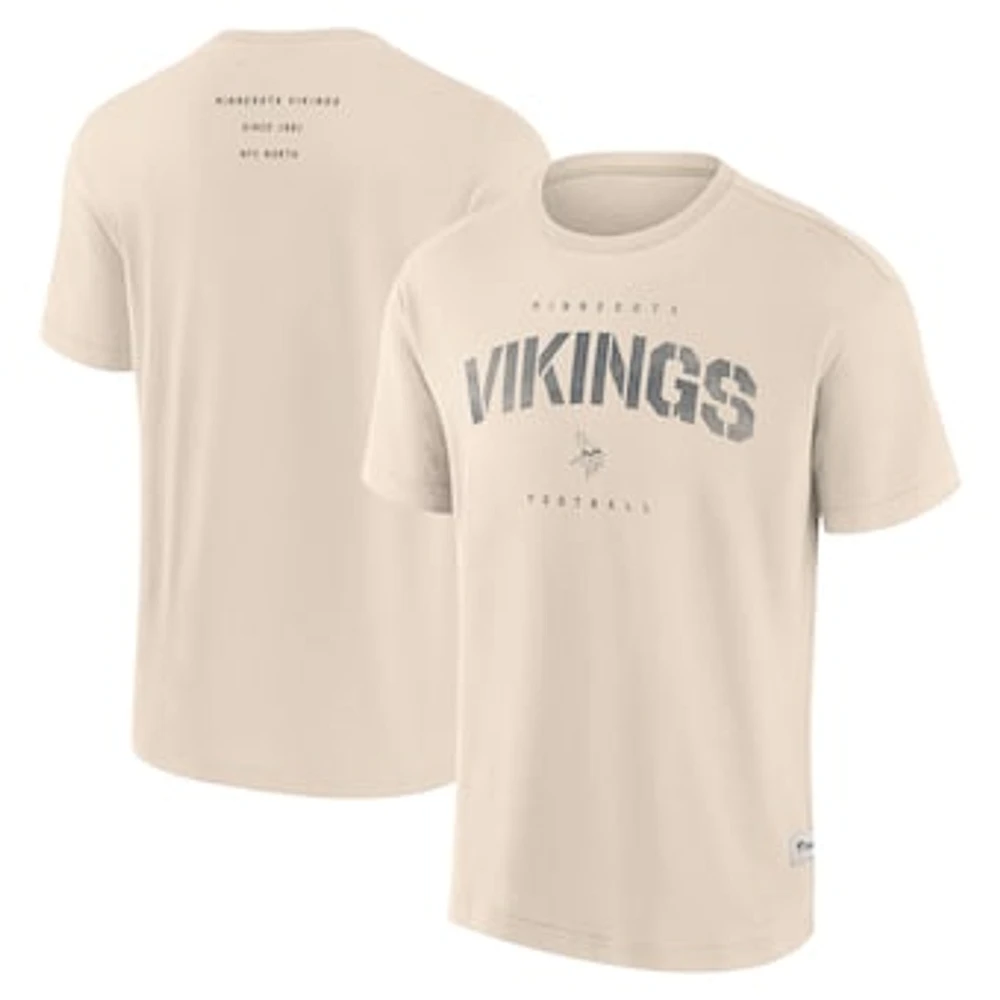 Men's Fanatics Cream Minnesota Vikings Elements Weathered Tonal Future Ground T-Shirt