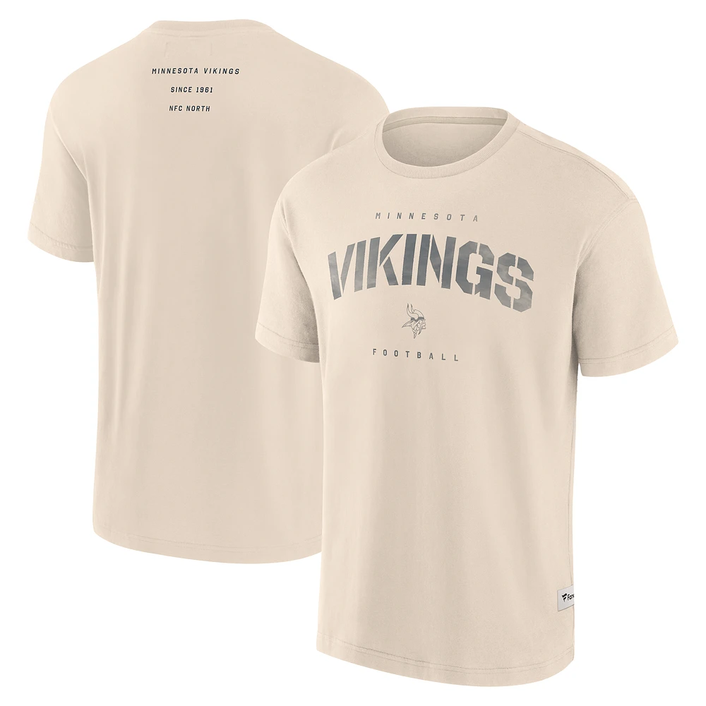 Men's Fanatics Cream Minnesota Vikings Elements Weathered Tonal Future Ground T-Shirt