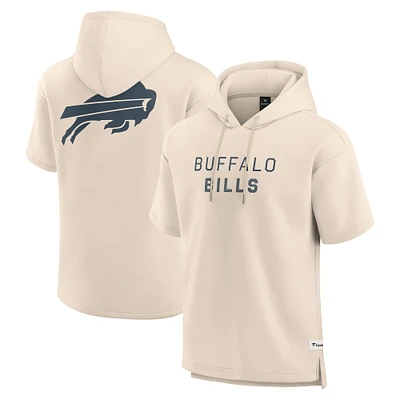 Men's Fanatics Cream Buffalo Bills Elements Future Ground Lettering Short Sleeve Pullover Hoodie