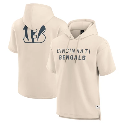 Men's Fanatics Cream Cincinnati Bengals Elements Future Ground Lettering Short Sleeve Pullover Hoodie