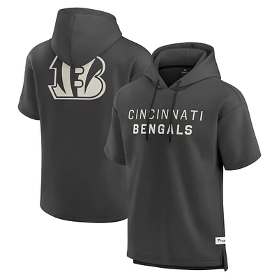 Men's Fanatics Charcoal Cincinnati Bengals Elements Future Ground Lettering Short Sleeve Pullover Hoodie