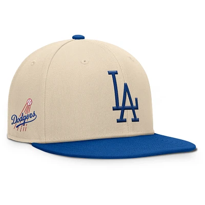 Men's Fanatics Natural/Royal Los Angeles Dodgers Cooperstown Collection Bounder Snapback Hat