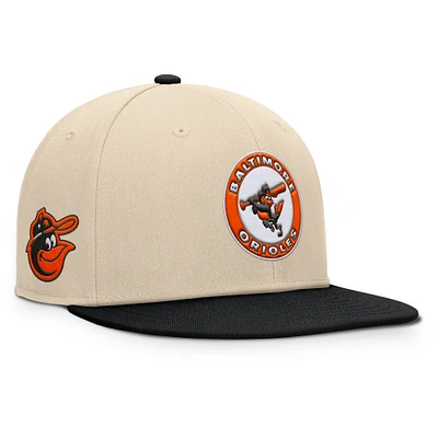 Men's Fanatics Natural/Black Baltimore Orioles Cooperstown Collection Bounder Snapback Hat