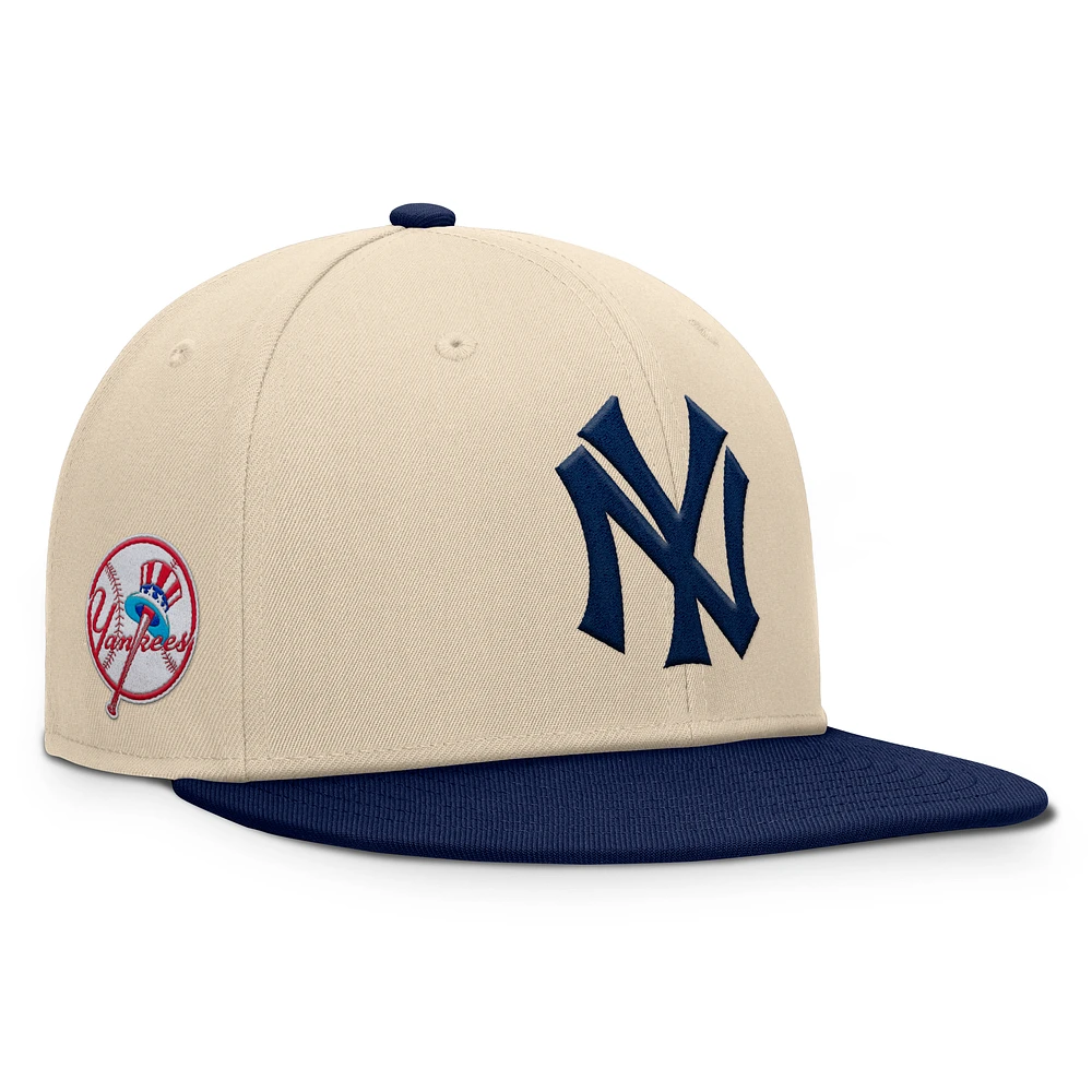 Men's Fanatics Natural/Navy New York Yankees Cooperstown Collection Bounder Snapback Hat