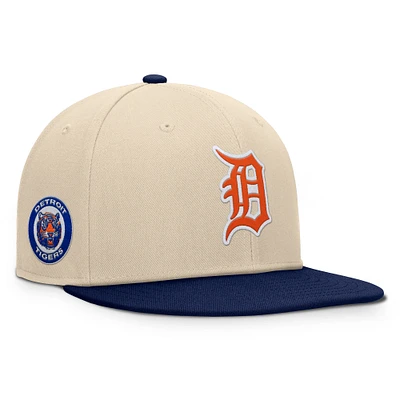 Men's Fanatics Natural/Navy Detroit Tigers Cooperstown Collection Bounder Snapback Hat