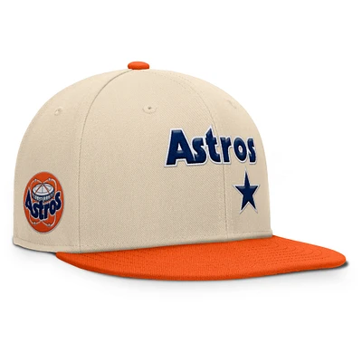 Men's Fanatics Natural/Orange Houston Astros Cooperstown Collection Bounder Snapback Hat