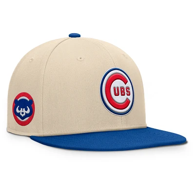 Men's Fanatics Natural/Royal Chicago Cubs Cooperstown Collection Bounder Snapback Hat