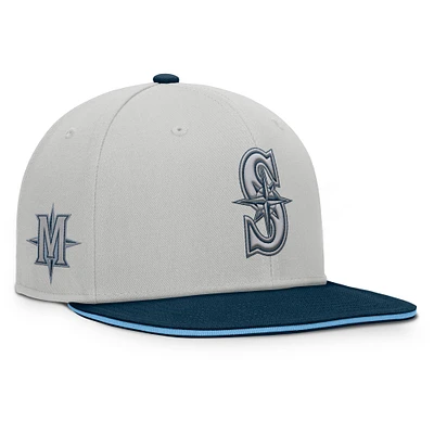 Men's Fanatics Gray Seattle Mariners Knuckleball Snapback Hat