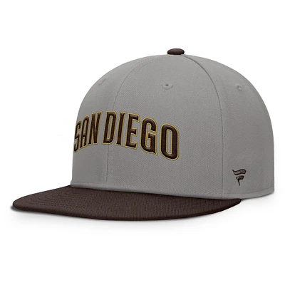 Men's Fanatics Gray/Brown San Diego Padres Clubhouse Dugout Fitted Hat
