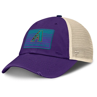 Men's Fanatics Purple/Natural Arizona Diamondbacks Cooperstown Collection Eastbound Mesh Adjustable Hat