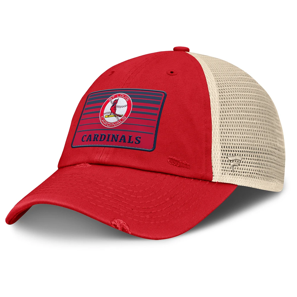 Men's Fanatics Red/Natural St. Louis Cardinals Cooperstown Collection Eastbound Mesh Adjustable Hat