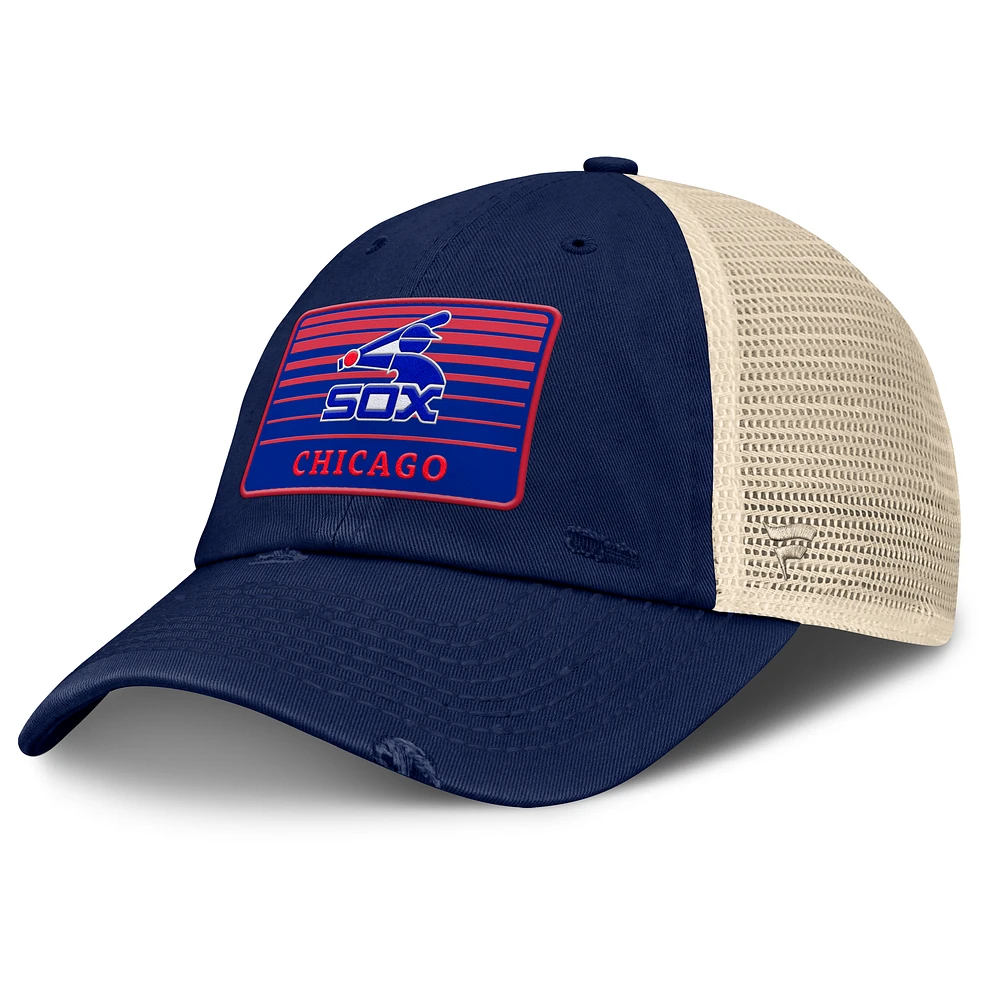 Men's Fanatics Navy/Natural Chicago White Sox Cooperstown Collection Eastbound Mesh Adjustable Hat