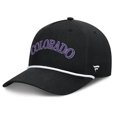 Men's Fanatics Black Colorado Rockies Clubhouse Foul Ball A-Frame Adjustable Hat