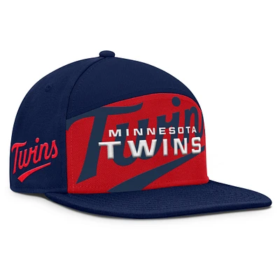 Men's Fanatics Navy/Red Minnesota Twins Clubhouse Splitter Snapback Hat