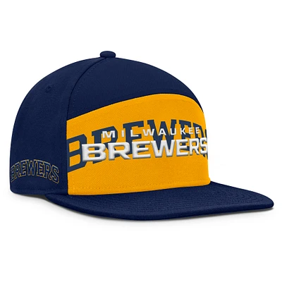 Men's Fanatics Navy/Gold Milwaukee Brewers Clubhouse Splitter Snapback Hat
