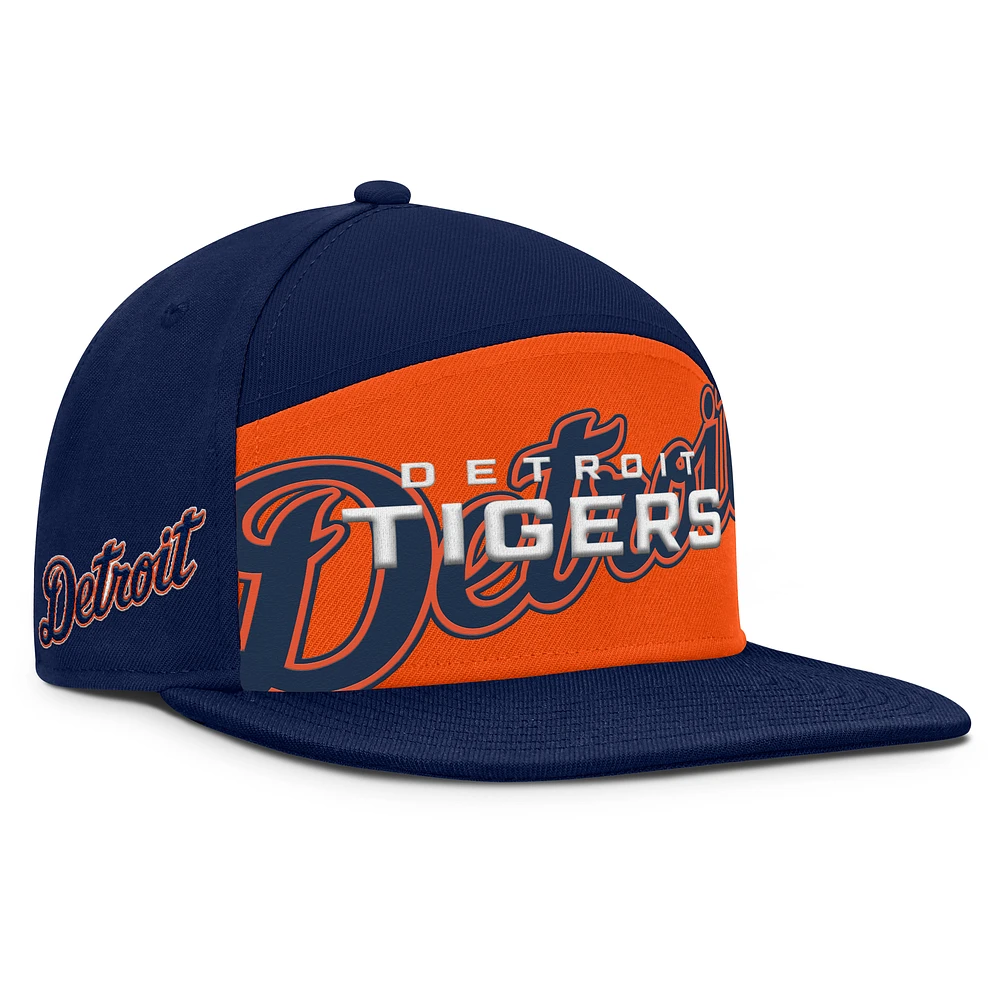Men's Fanatics Navy/Orange Detroit Tigers Clubhouse Splitter Snapback Hat