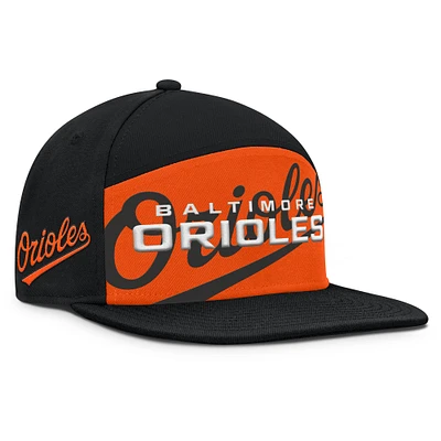 Men's Fanatics Black/Orange Baltimore Orioles Clubhouse Splitter Snapback Hat