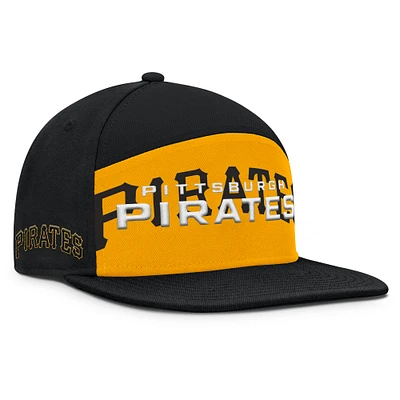 Men's Fanatics Black/Gold Pittsburgh Pirates Clubhouse Splitter Snapback Hat