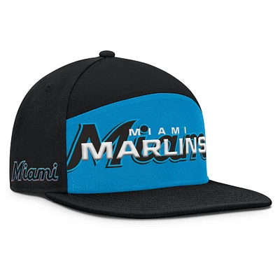 Men's Fanatics Black/Blue Miami Marlins Clubhouse Splitter Snapback Hat
