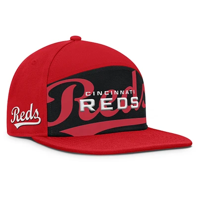 Men's Fanatics Red/Black Cincinnati Reds Clubhouse Splitter Snapback Hat