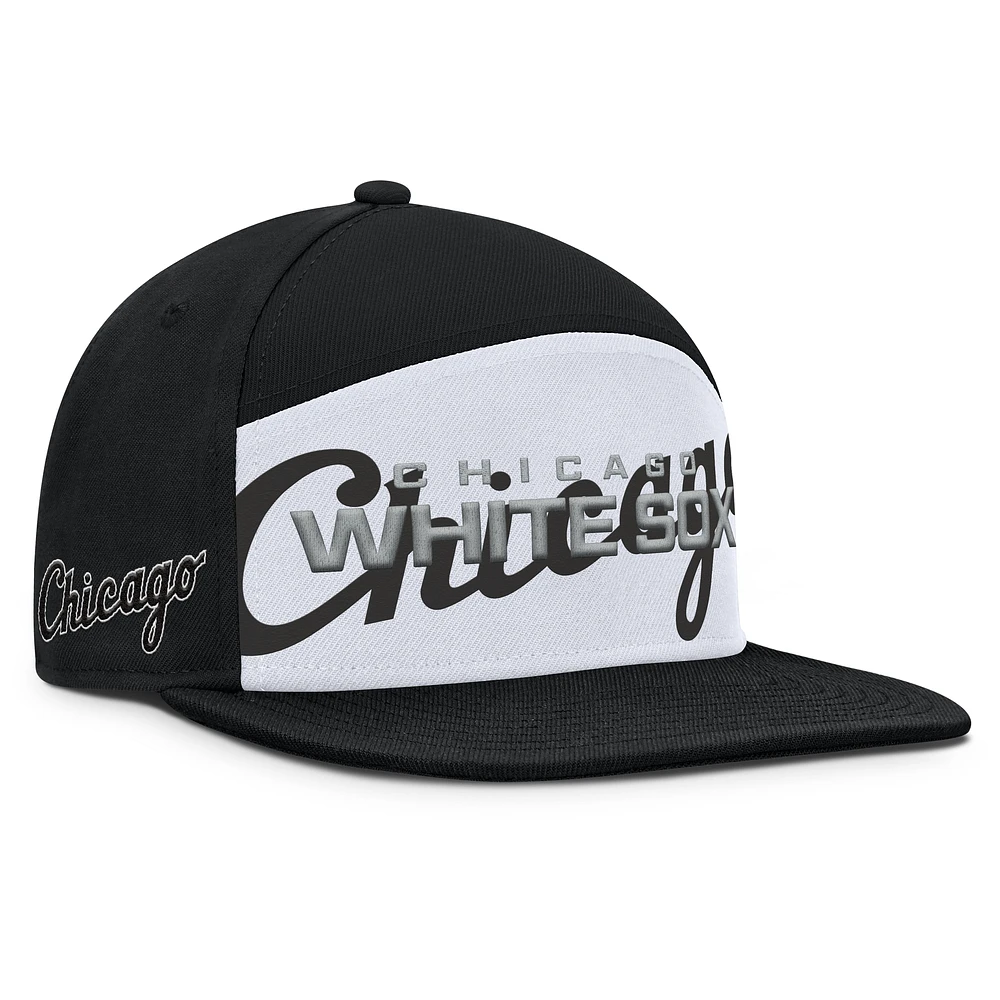 Men's Fanatics Black/White Chicago White Sox Clubhouse Splitter Snapback Hat