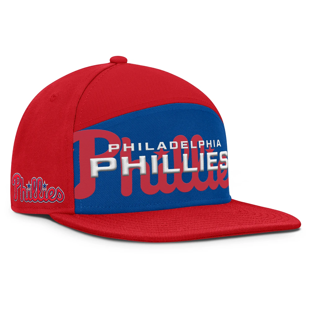 Men's Fanatics Red/Royal Philadelphia Phillies Clubhouse Splitter Snapback Hat