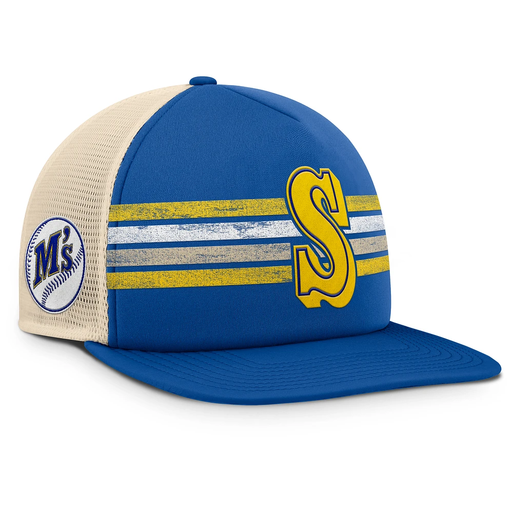 Men's Fanatics Royal/Natural Seattle Mariners Cooperstown Collection Powers Snapback Hat