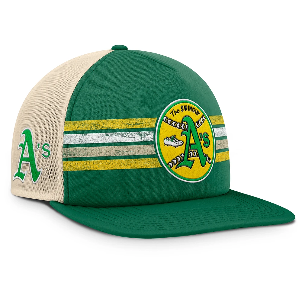 Men's Fanatics Green/Natural Athletics Cooperstown Collection Powers Snapback Hat